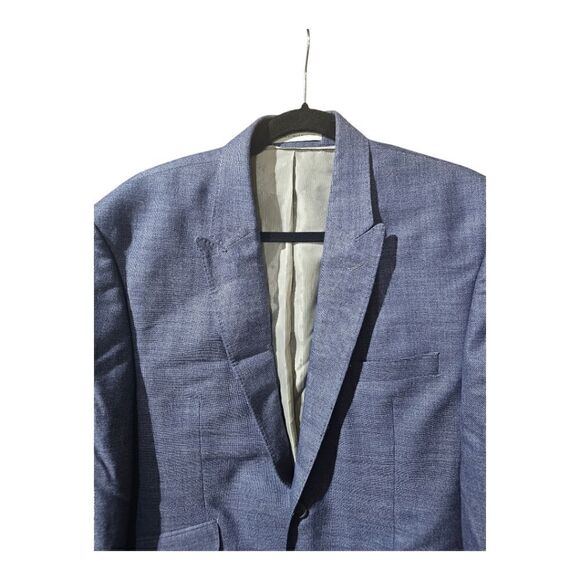 PERRY ELLIS PORTFOLIO Blue Double Vented Modern Fit Blazer Suit Jacket -Size 42R - Picture 3 of 11